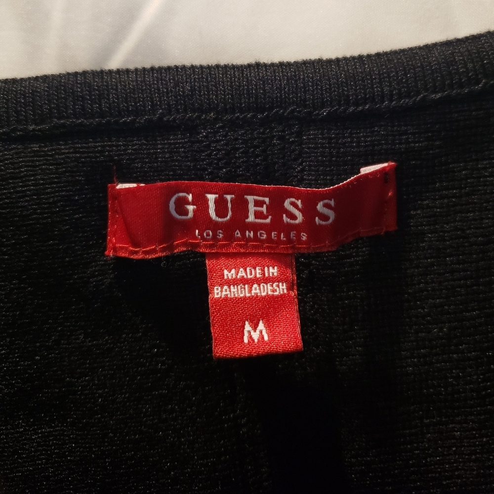 Guess Black Ribbed Tank Top - Picture 2 of 2